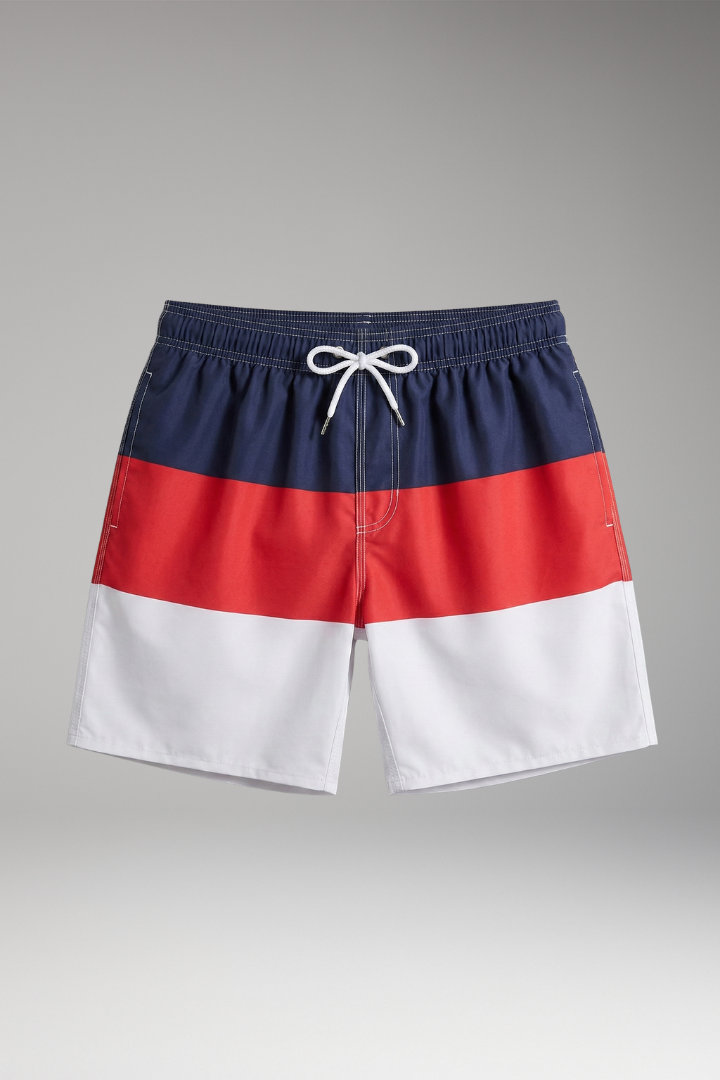 Men's Swim Shorts with Stylish Design and Elastic Waistband