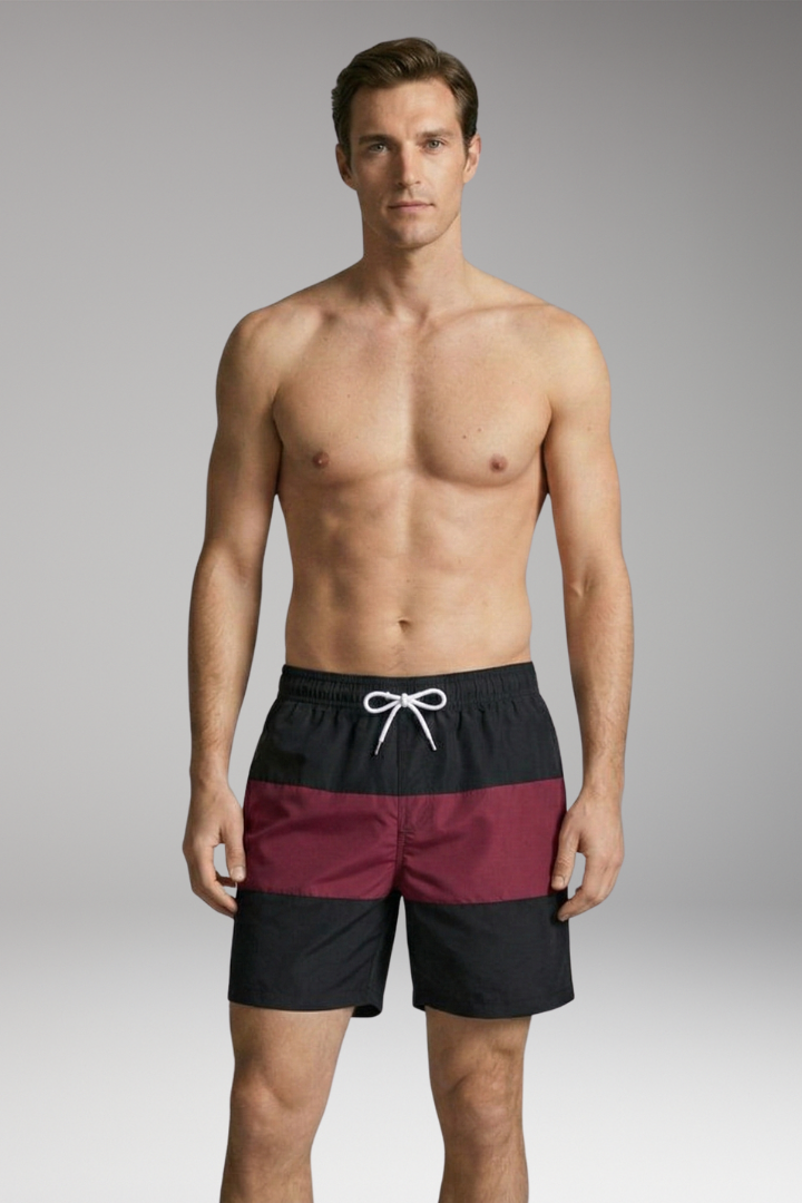 Men's Swim Shorts with Stylish Design and Elastic Waistband