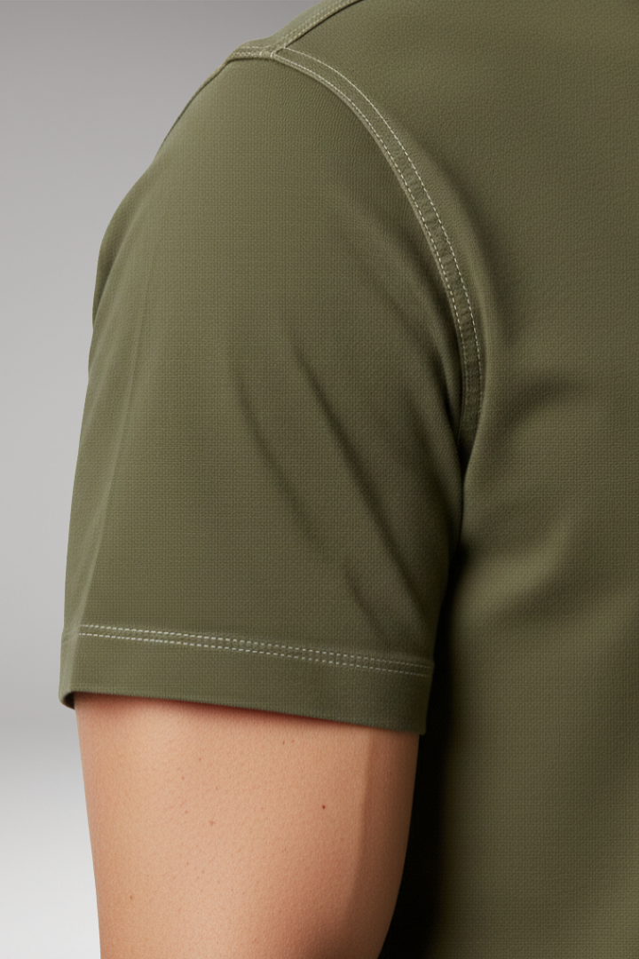 Men's T-shirt with Henley Neckline and Chest Pocket