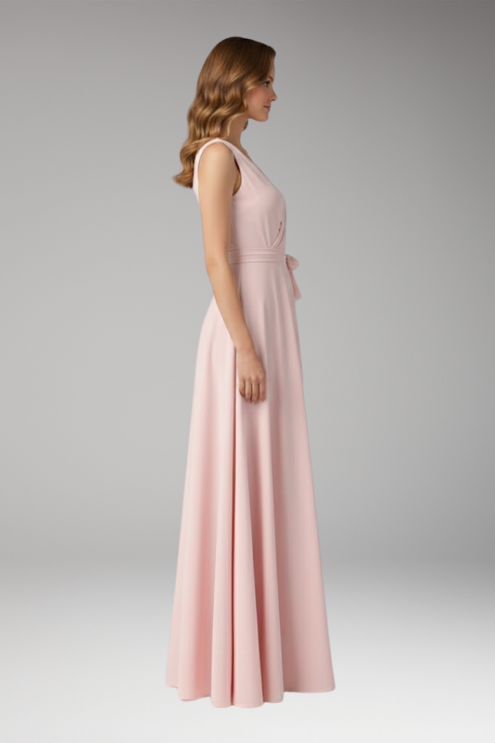 Women's V-neck Dress with Elegant Cut and Comfortable Fit