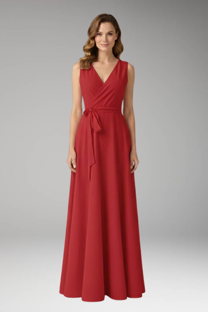 Women's V-neck Dress with Elegant Cut and Comfortable Fit
