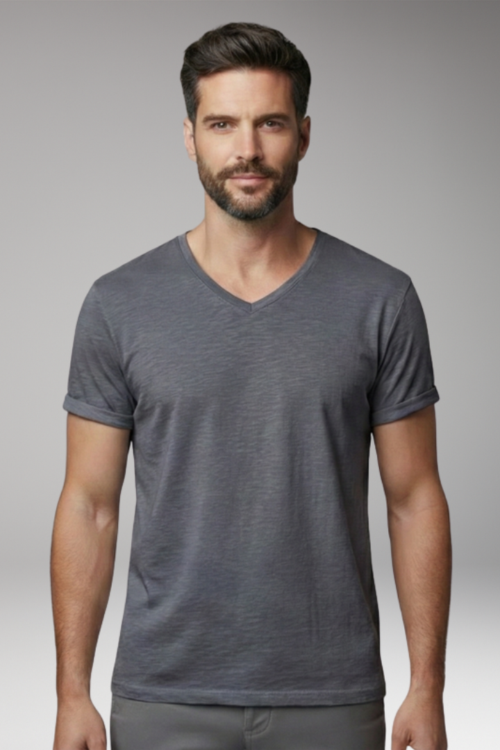 Men's T'Shirt with V'Neck and Short Sleeves