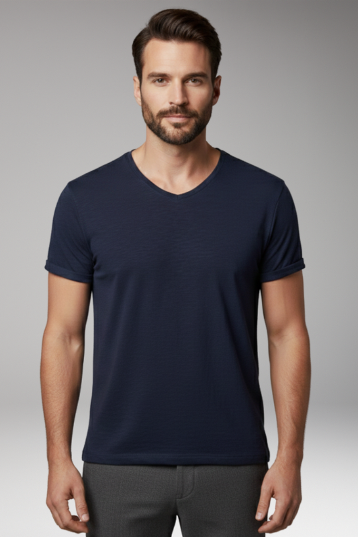 Men's T'Shirt with V'Neck and Short Sleeves