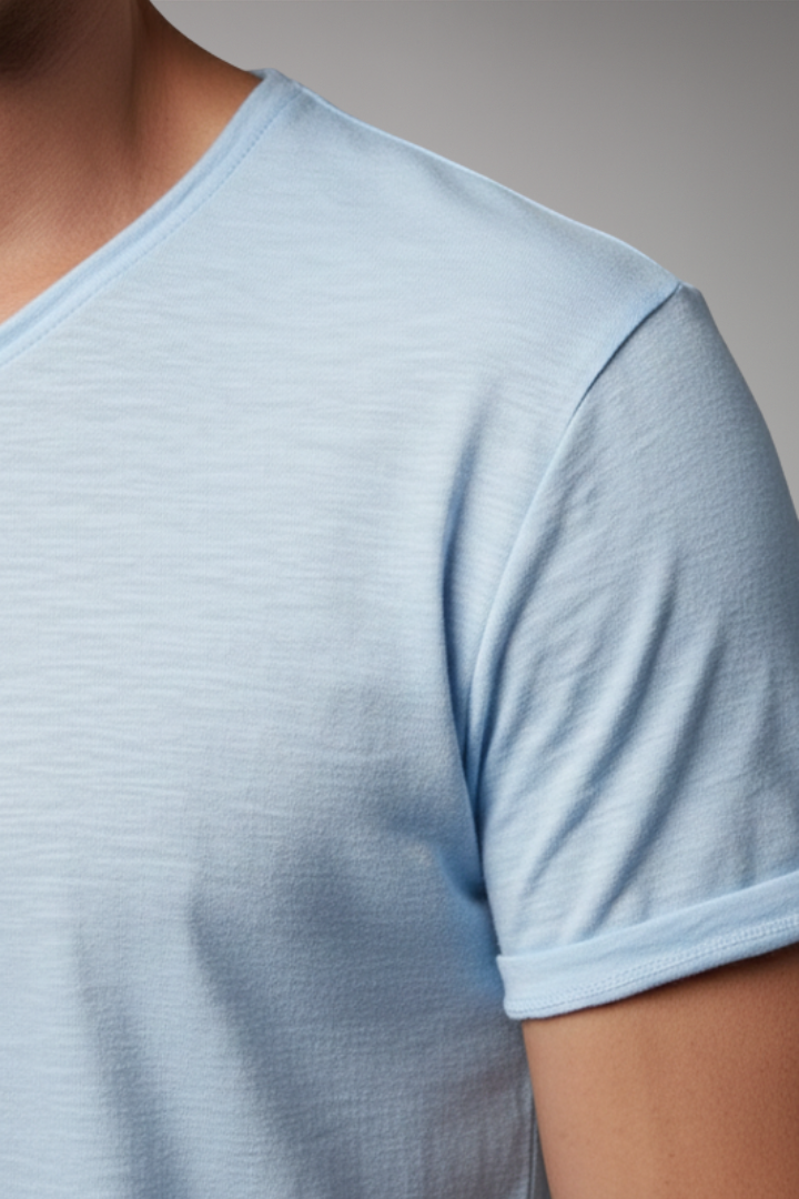 Men's T'Shirt with V'Neck and Short Sleeves