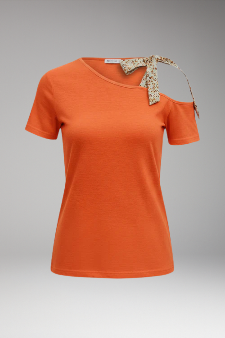 Women's Top with Asymmetric Neck and Shoulder Cutout