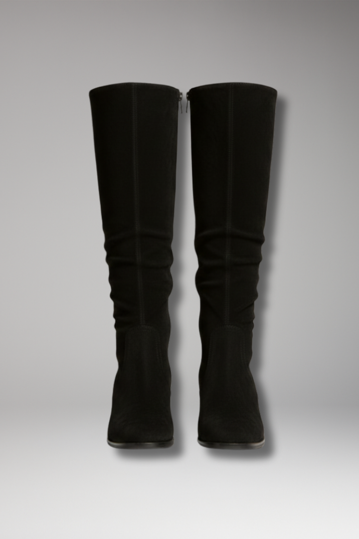 Women’s Knee-High Boots with Side Zipper and Block Heel