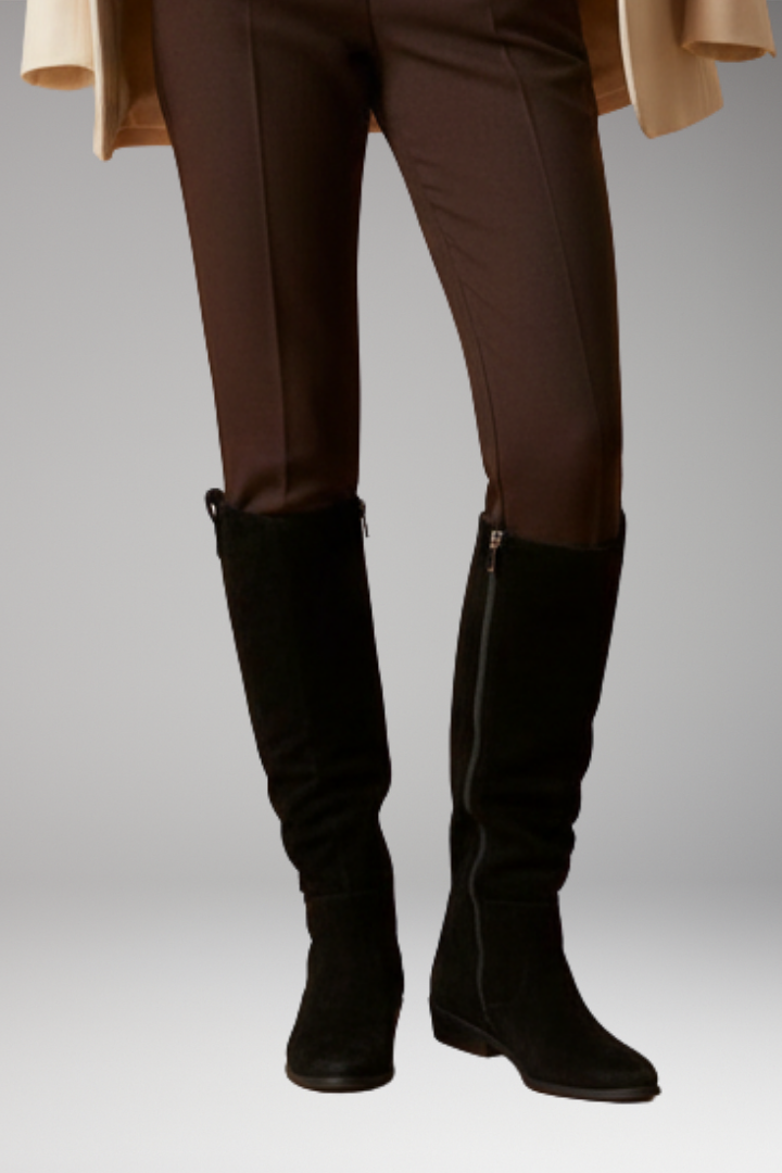 Women’s Knee-High Boots with Side Zipper and Block Heel
