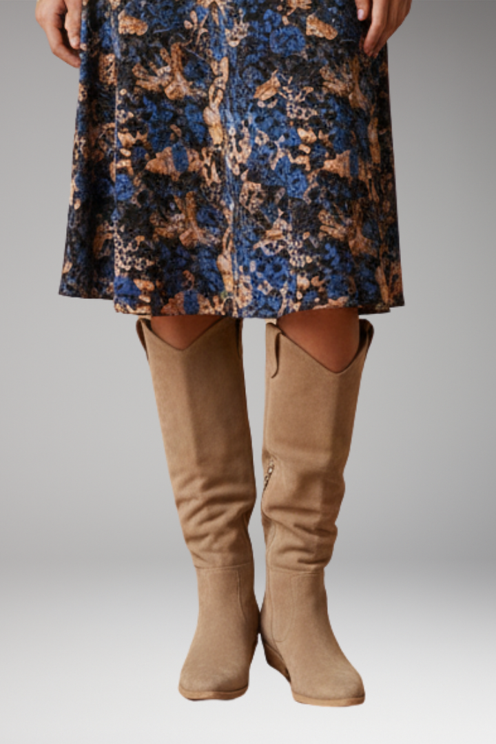 Women’s Knee-High Boots with Side Zipper and Block Heel