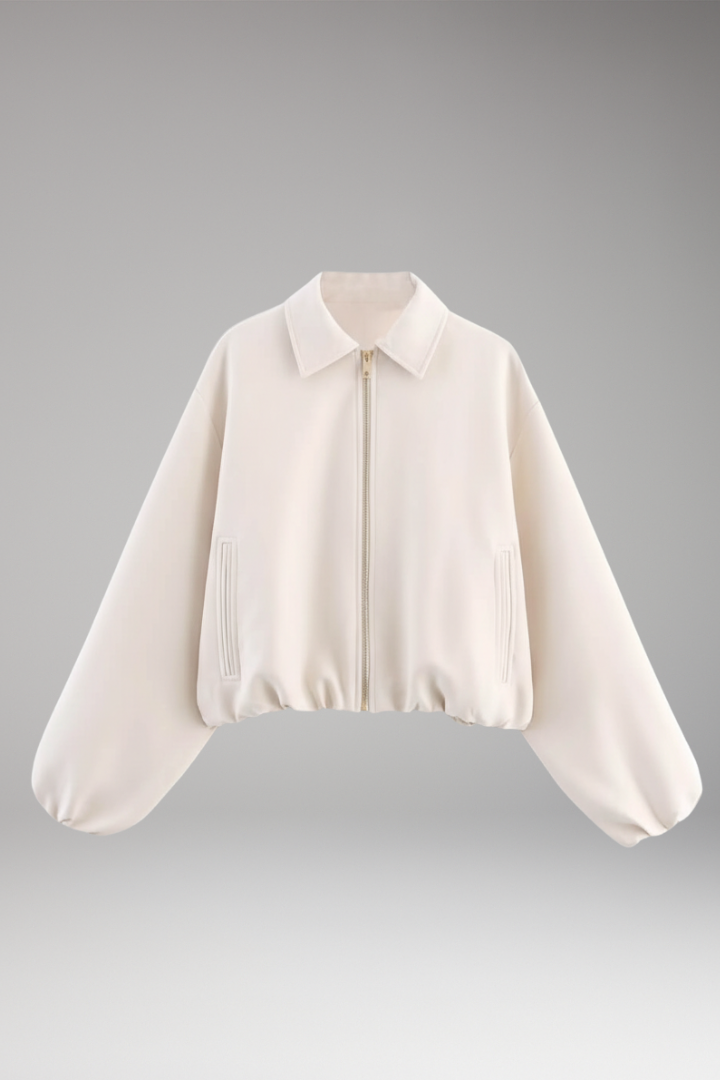 Women's Autumn Jacket with Lapel and Long Sleeves