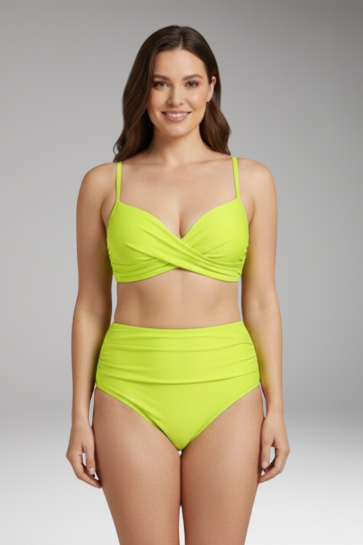 Women's Bikini with Push-Up Support and Criss-Cross Top Design