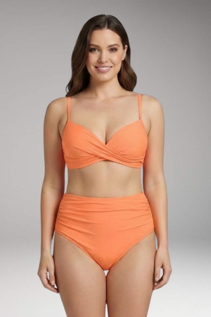 Women's Bikini with Push-Up Support and Criss-Cross Top Design