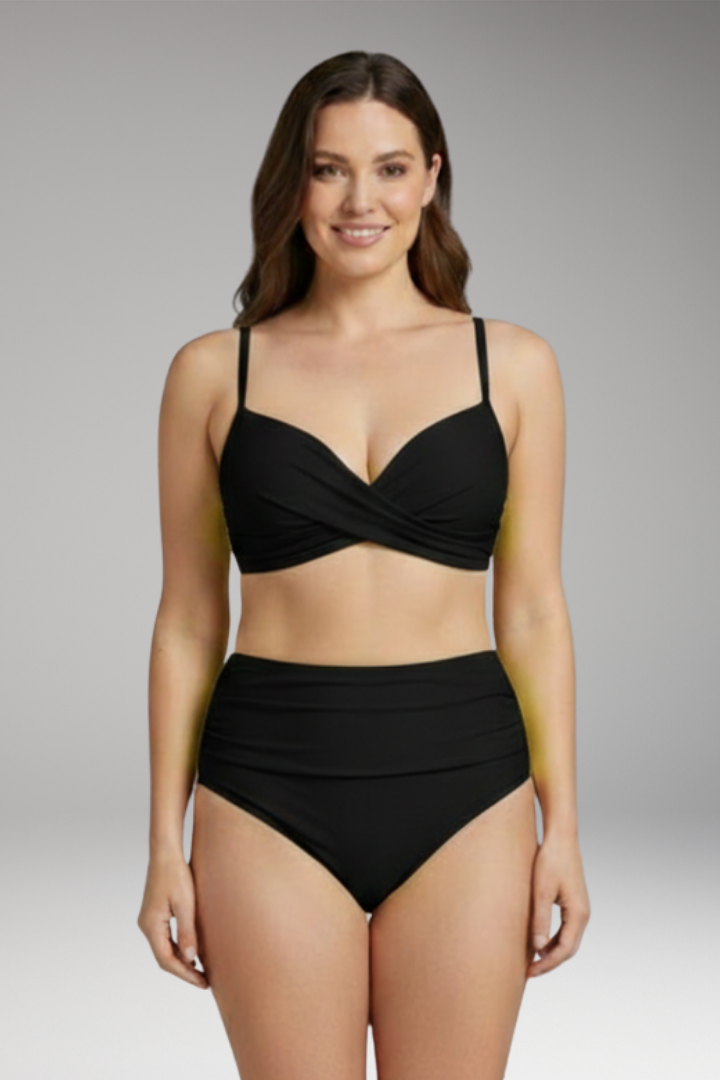Women's Bikini with Push-Up Support and Criss-Cross Top Design