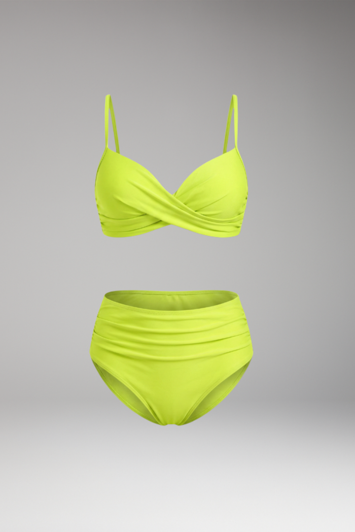 Women's Bikini with Push-Up Support and Criss-Cross Top Design