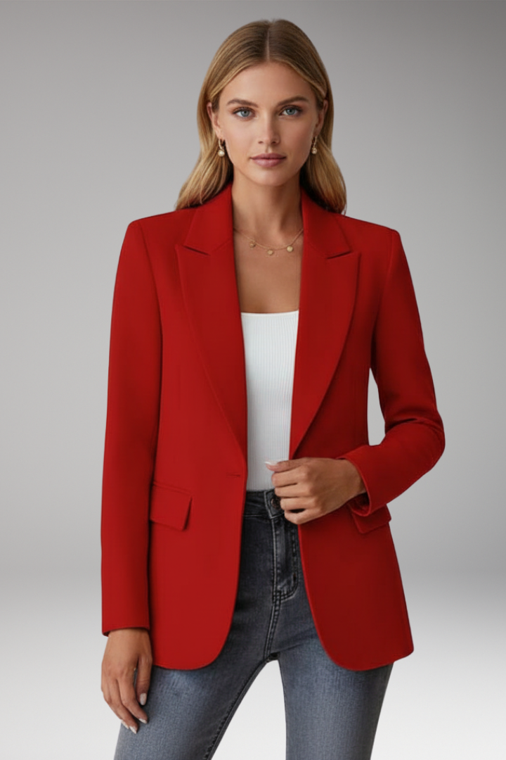 Women’s Blazer with Lapel Collar and Single Button