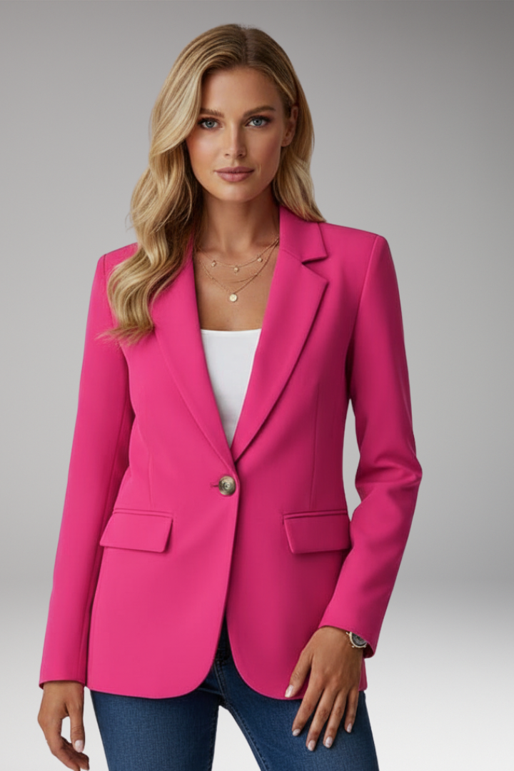Women’s Blazer with Lapel Collar and Single Button