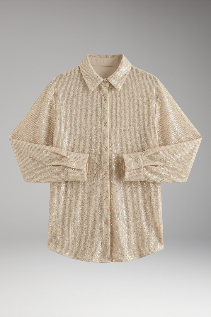 Women's Blouse with Button Front and Long Sleeves