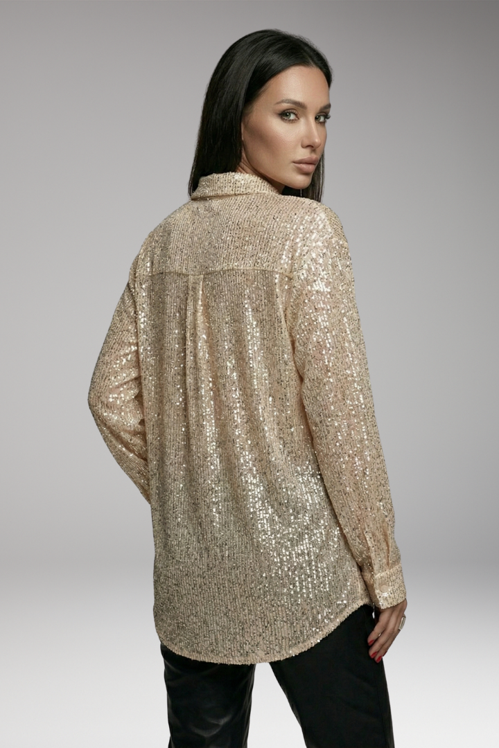 Women's Blouse with Button Front and Long Sleeves