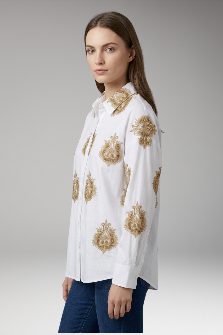 Women's Blouse with Collar and Button Front
