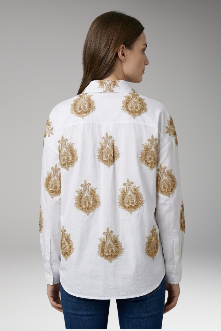 Women's Blouse with Collar and Button Front