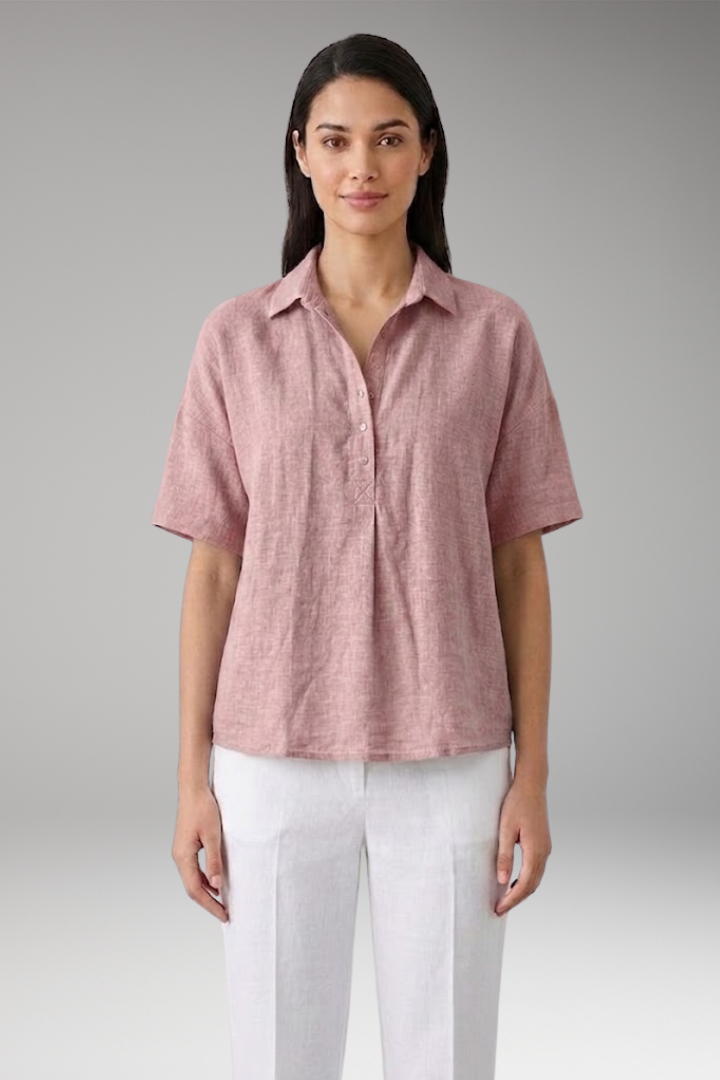 Women's Blouse with Collar and Button Placket for Comfortable Everyday Wear