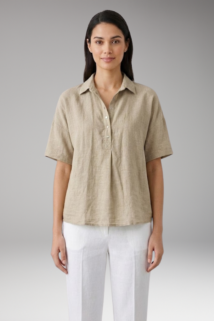 Women's Blouse with Collar and Button Placket for Comfortable Everyday Wear