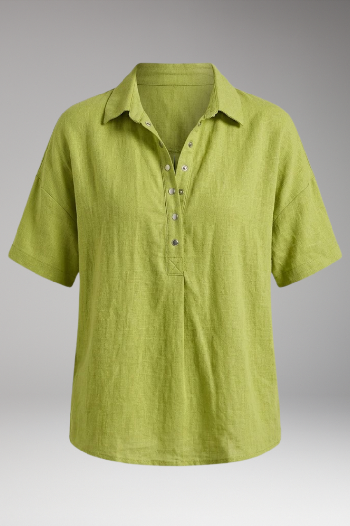 Women's Blouse with Collar and Button Placket for Comfortable Everyday Wear