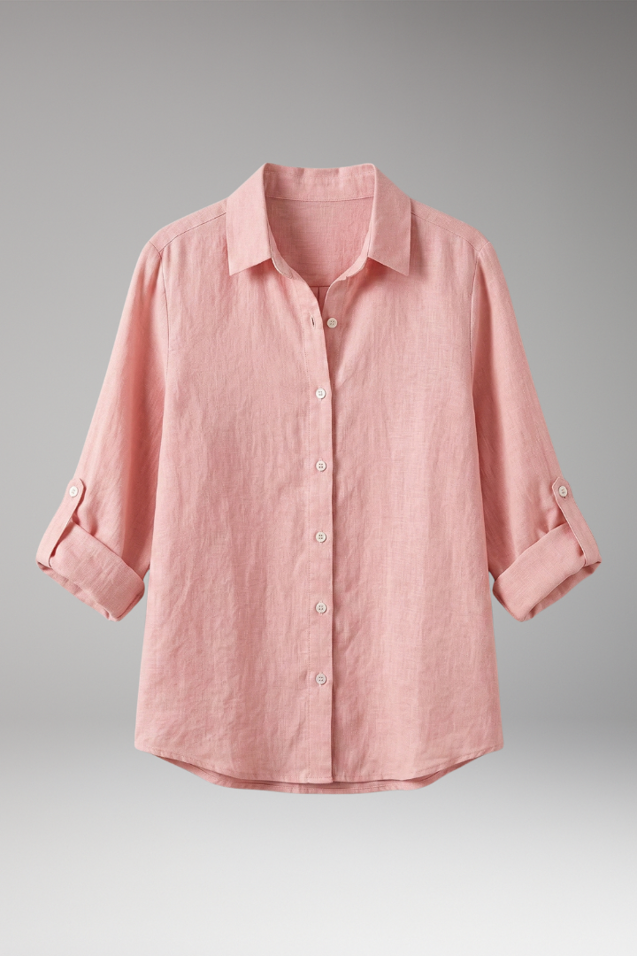 Women's Blouse with Long Sleeves and Button-Down Front