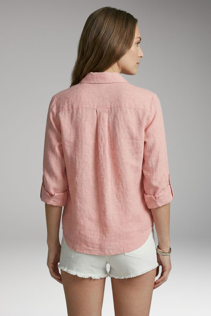 Women's Blouse with Long Sleeves and Button-Down Front