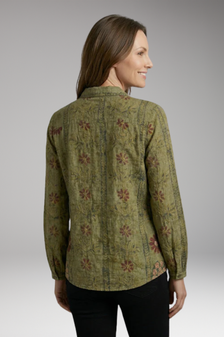 Women's Blouse with Tailored Shape and Delicate Detailing
