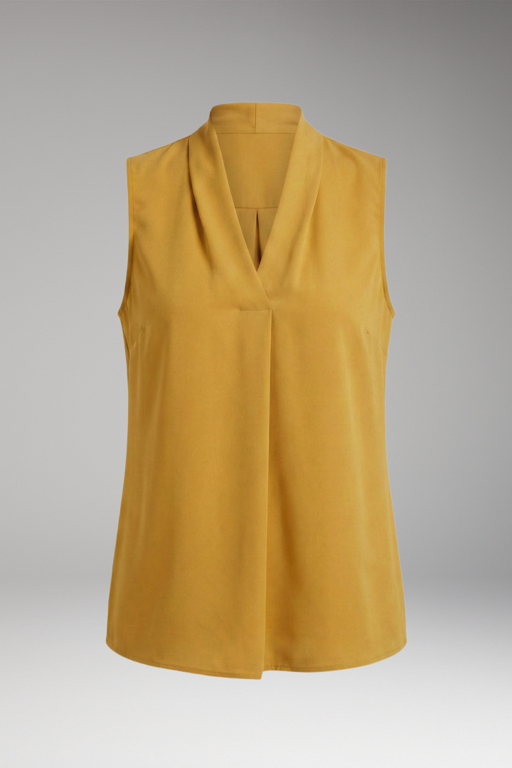 Women's Blouse with V-Neck and Sleeveless Design
