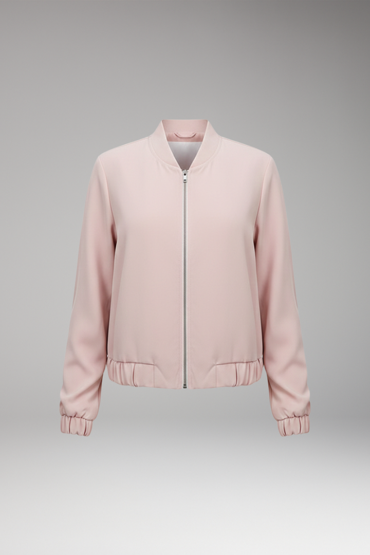 Women's Bomber Jacket with Closure and Short Length