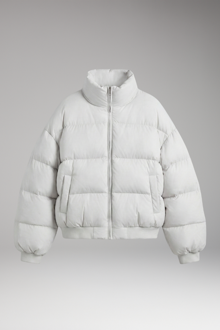 Women's Bomber Jacket with Outer Shell and Detachable Hood