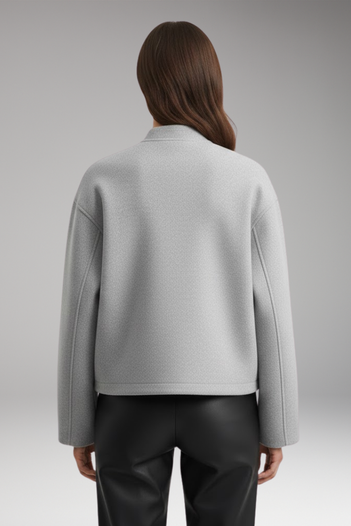 Women's Bomber Jacket with Practical Pockets and Elegant Cut