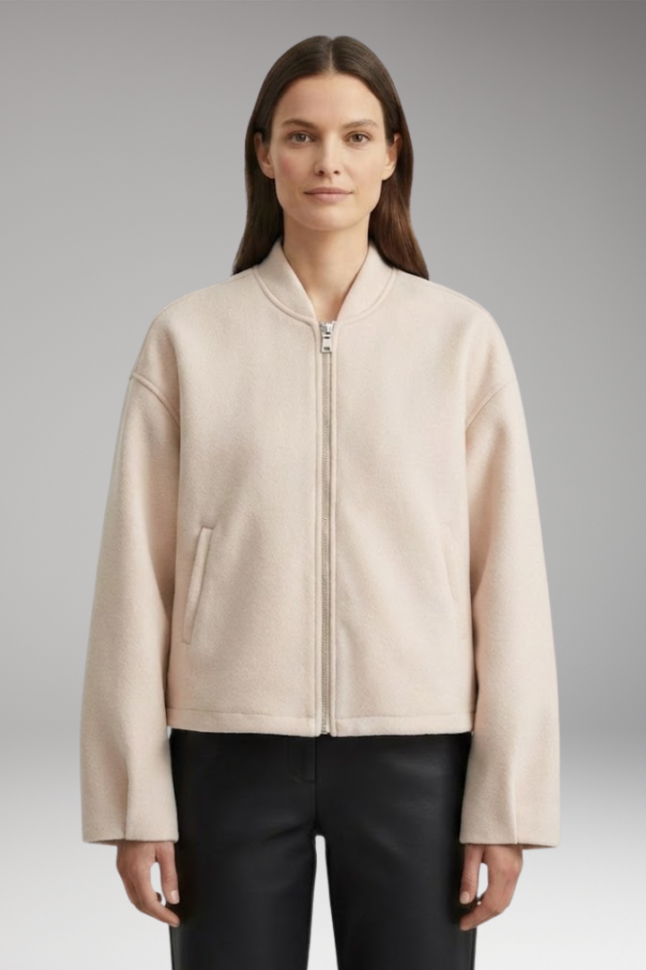 Women's Bomber Jacket with Practical Pockets and Elegant Cut