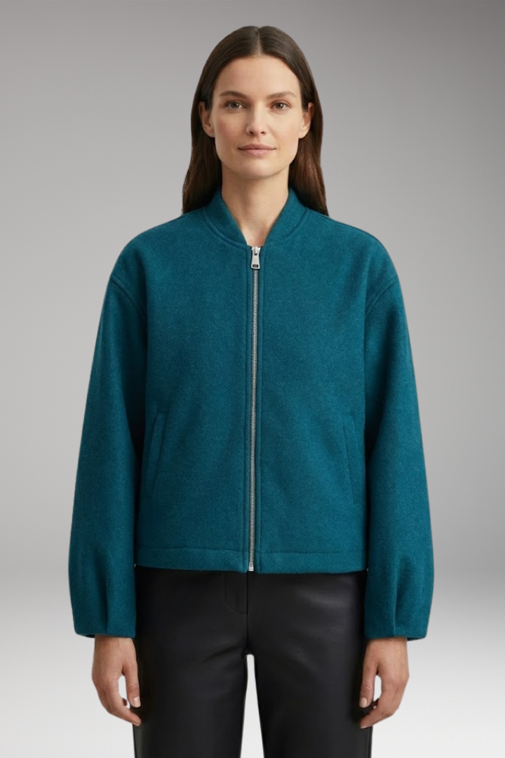 Women's Bomber Jacket with Practical Pockets and Elegant Cut