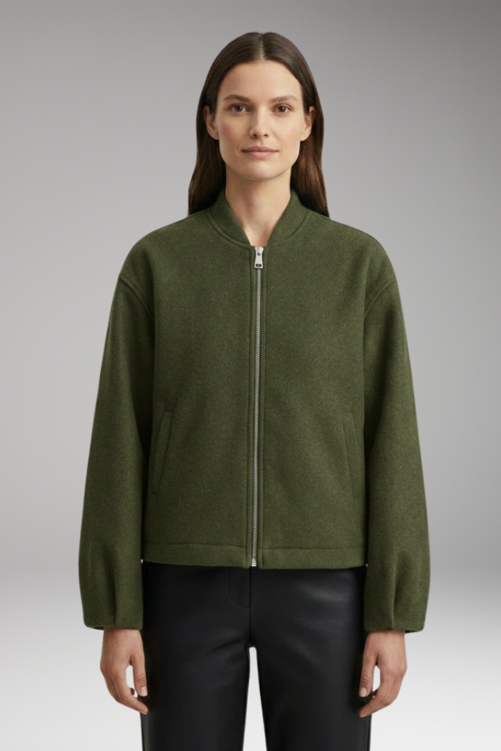 Women's Bomber Jacket with Practical Pockets and Elegant Cut