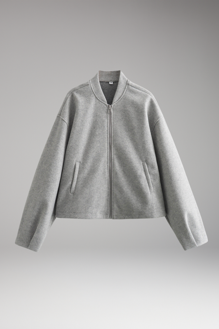 Women's Bomber Jacket with Practical Pockets and Elegant Cut