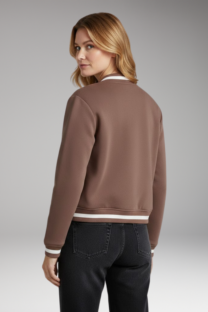 Women's Bomber Jacket with Practical Pockets and Trendy Cut
