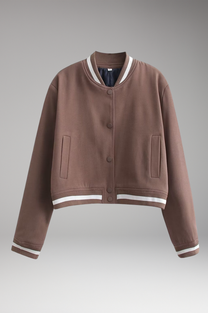 Women's Bomber Jacket with Practical Pockets and Trendy Cut