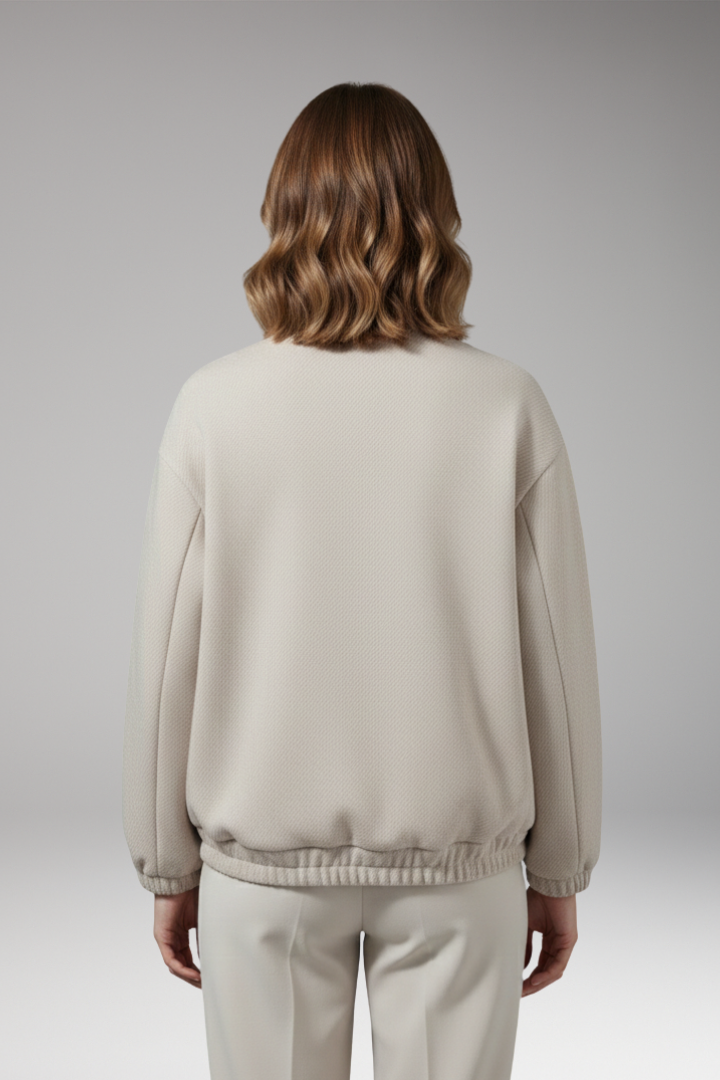 Women's Bomber Jacket with Snap Closure and Versatile Design