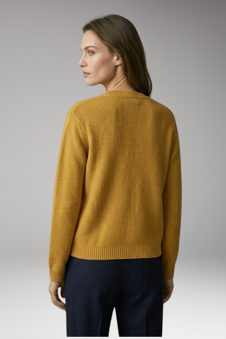 Women's Cardigan with Button Closure and Ribbed Cuffs