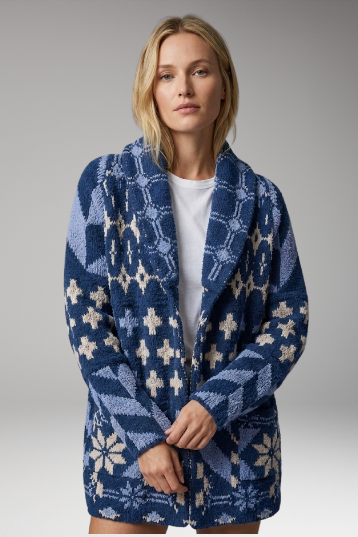 Women's Cardigan with Open Front and Long Sleeves