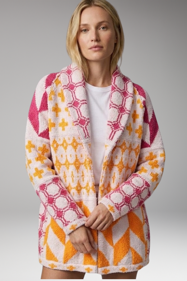 Women's Cardigan with Open Front and Long Sleeves
