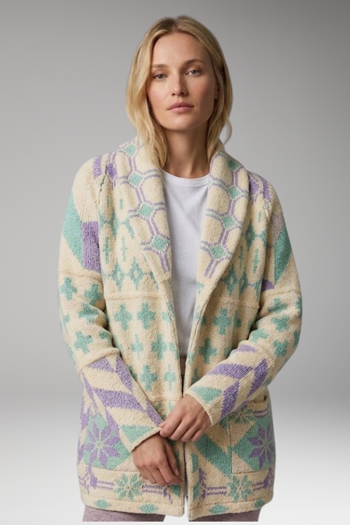 Women's Cardigan with Open Front and Long Sleeves
