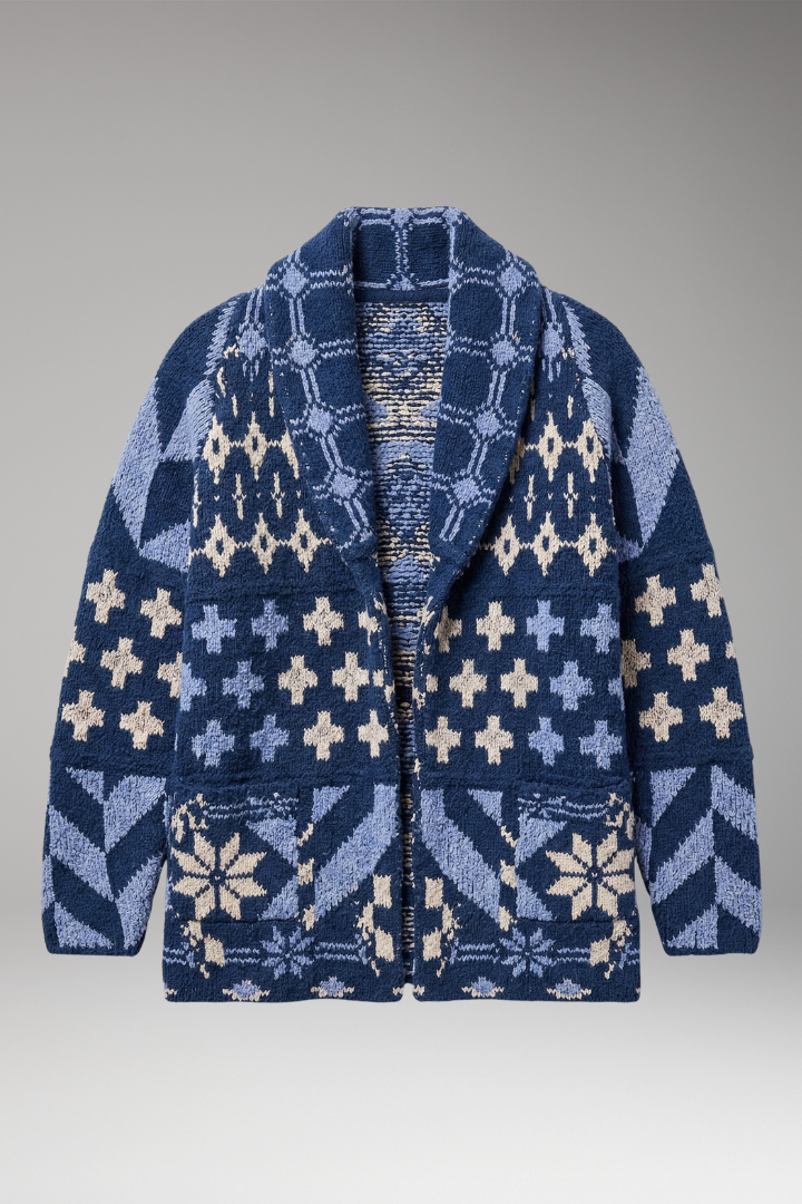 Women's Cardigan with Open Front and Long Sleeves