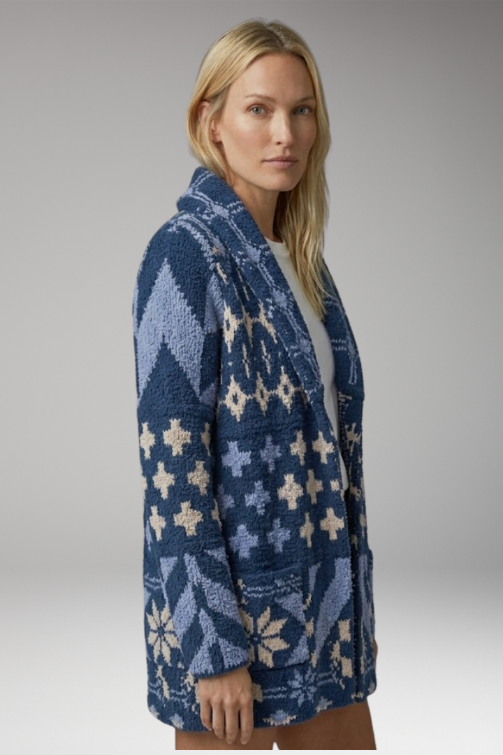 Women's Cardigan with Open Front and Long Sleeves