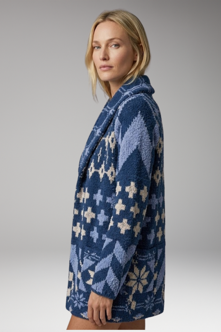 Women's Cardigan with Open Front and Long Sleeves