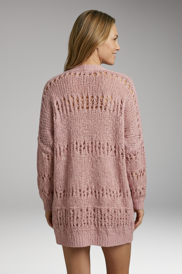 Women's Cardigan with Open Front and Long Sleeves