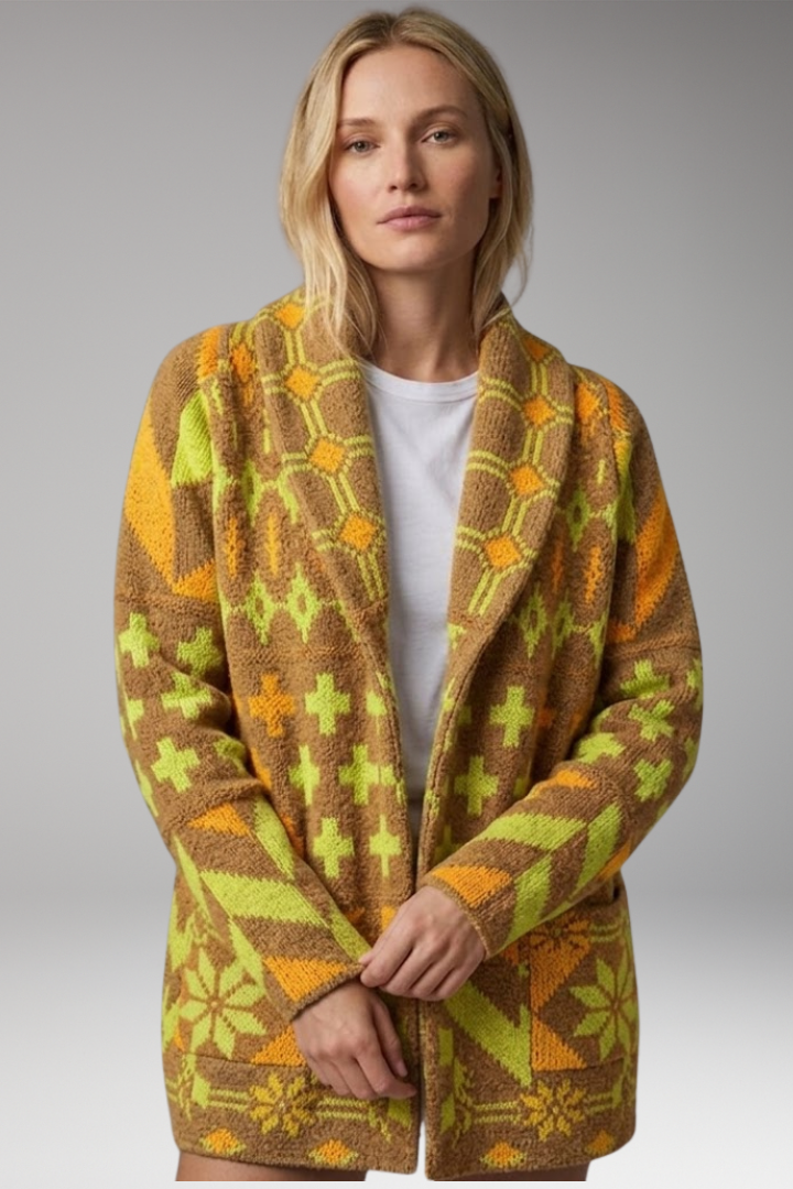 Women's Cardigan with Open Front and Long Sleeves