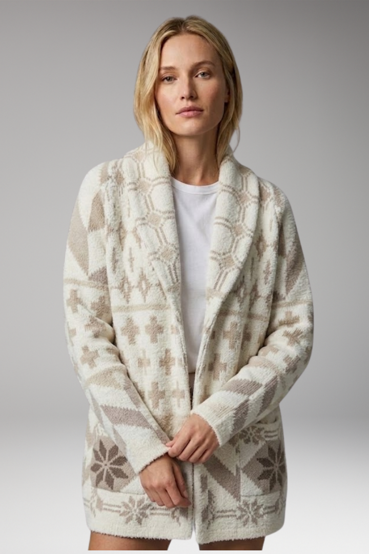 Women's Cardigan with Open Front and Long Sleeves